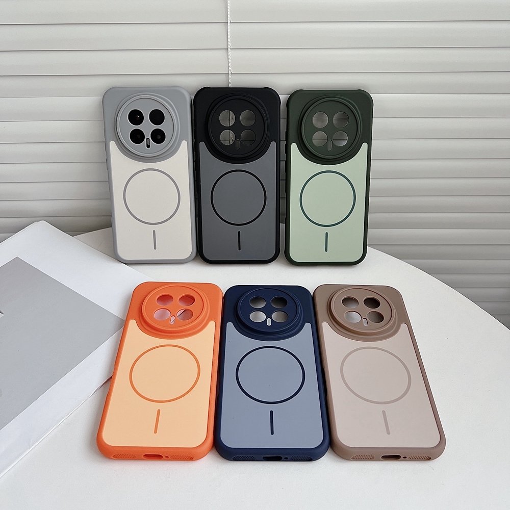 Hit Color Smooth Skin Vỏ Điện Thoại Từ Tính Cho Hornor Magic 8 & 8 Pro Microfiber Lót Acrylic Cover
