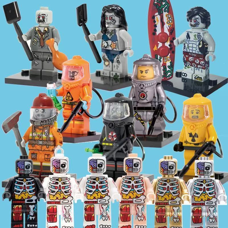 Sinh Hóa Zombies Lửa Zombie Khối Xây Dựng Minifigures Lắp Ráp Đồ Chơi Zombies Đồ Chơi Mô Hình Đồng H