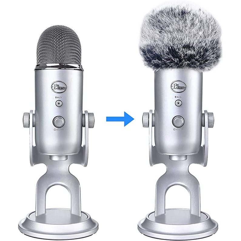 Wanjason Micro Lông Kính Chắn Gió Muff - Mic Wind Cover Fur Pop Filter as Foam Cover cho Blue Yeti, 