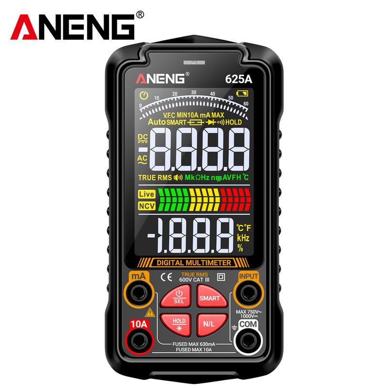 ANENG 625A Đồng hồ vạn năng 6000 Đếm 1000V AC / DC USB Type-C Đồng hồ đo hiển thị sạc Công cụ kiểm t