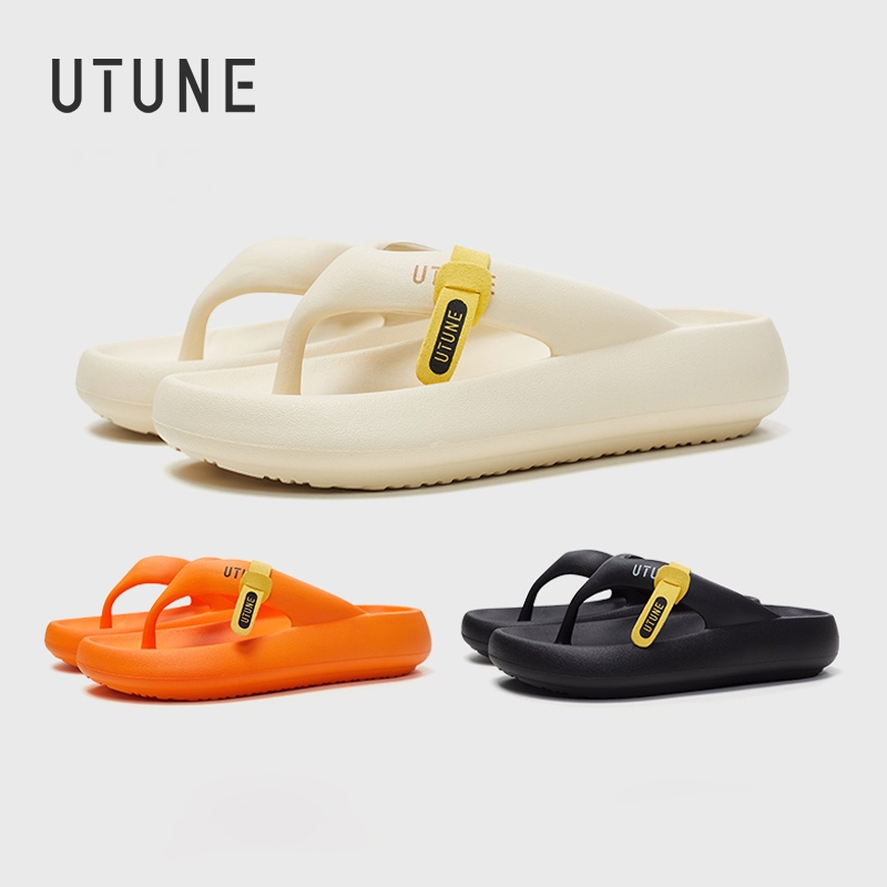 UTUNE Nam Dép Bạc Dép Lật Dép Đế Mềm Màu Sáng Đế Dày Chống Trơn Trượt Cao Su Đi Biển Trượt Cho Nữ 20