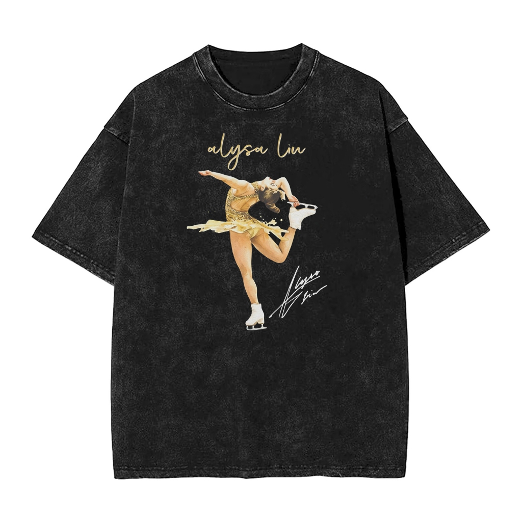 Alyssa Liu Hình Sticker Họa Tiết Thời Trang 2026 - Áo Thun Cotton