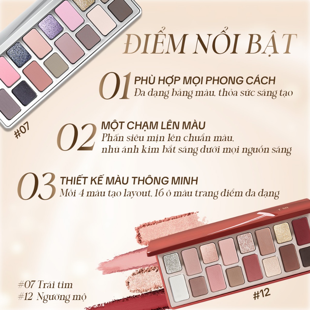 Bảng Phấn Mắt CHÉERYEP 16 Ô Đa Năng Phấn Mịn Lên Màu Chuẩn Đa Dạng Phong Cách Trang Điểm | BigBuy360 - bigbuy360.vn