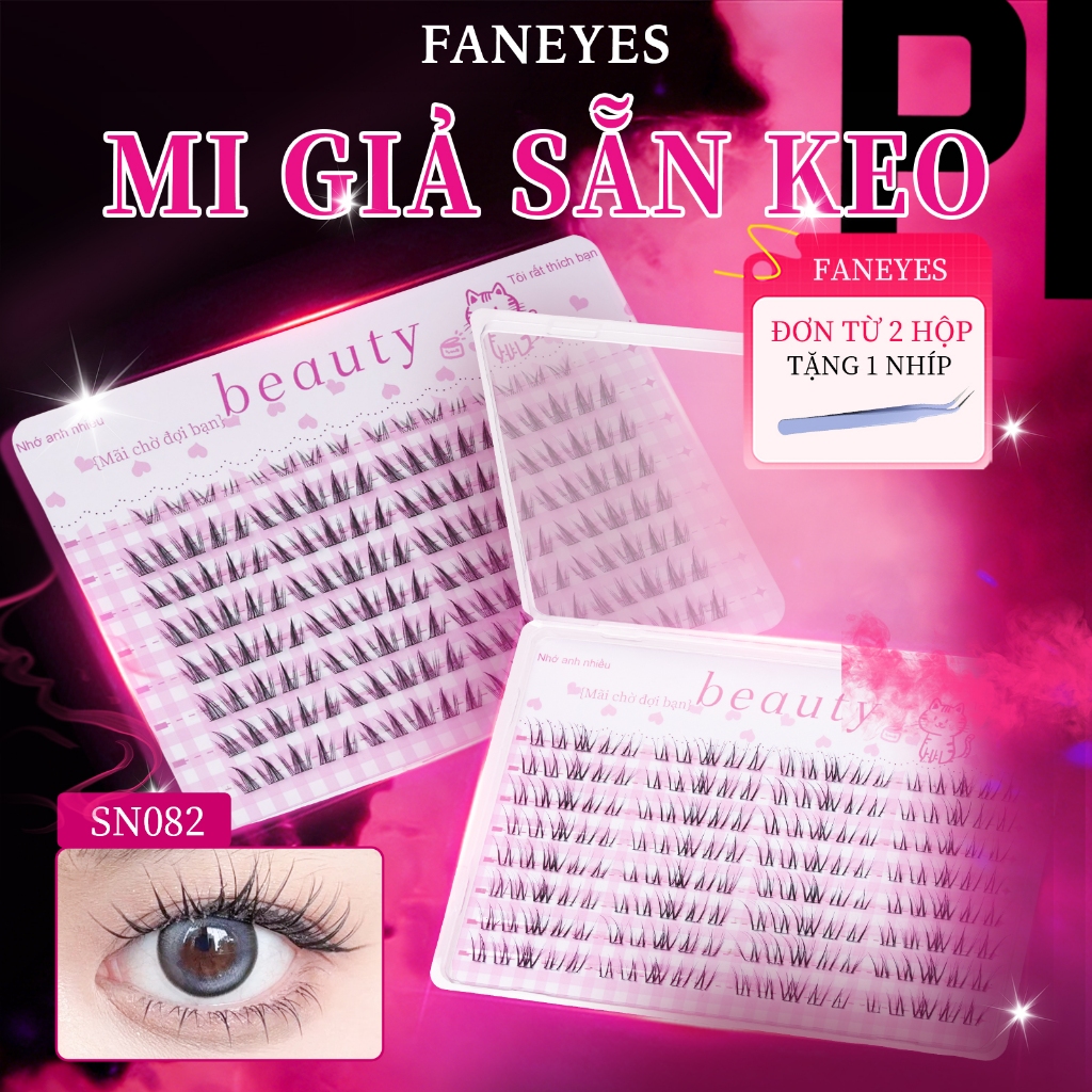 FANEYES Mi giả sẵn keo Dung lượng lớn 39 mẫu đa dạng lựa chọn, siêu dính siêu dễ dán không cần tẩy t