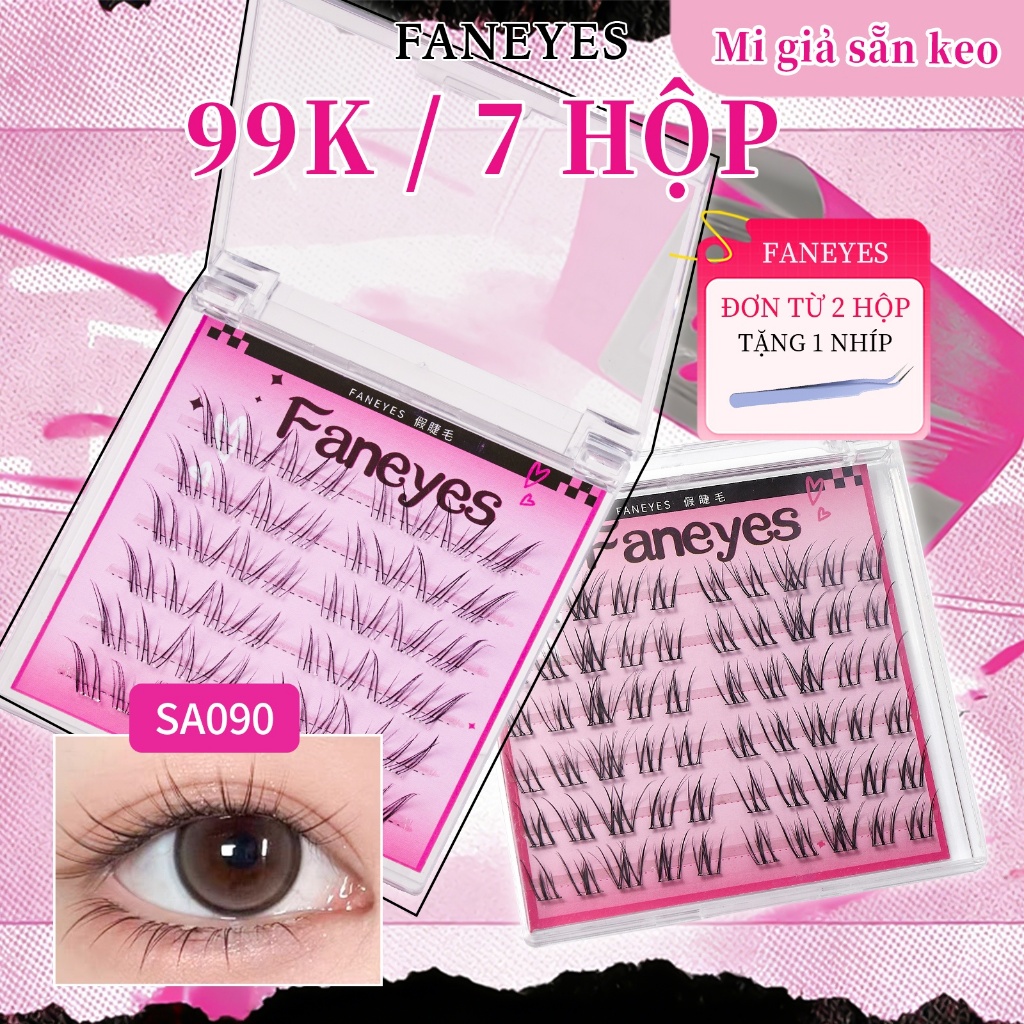 FANEYES  Mi giả sẵn keo Mi giả tự dính  dính tự nhiên siêu nhiều kiểu dáng mi giả dính chắc cong vút