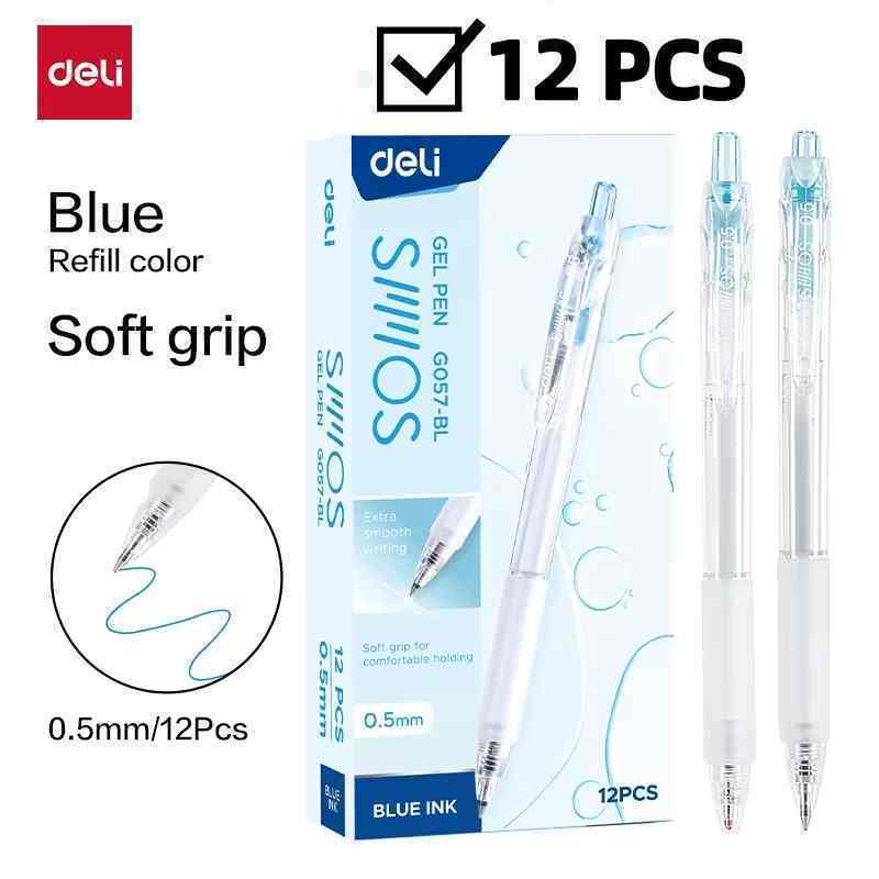 Bút Gel Deli A057B Mực Đen Ngòi Refill Chính Hãng Bút Viết Học Sinh 0.5Mm Đồ Dùng Văn Phòng Phẩm.