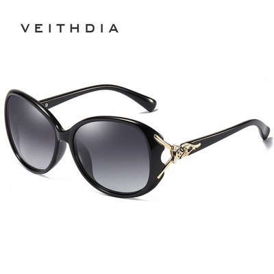 Kính râm nữ VEITHDIA, khung lớn, chống tia UV, thiết kế cổ điển GS8842