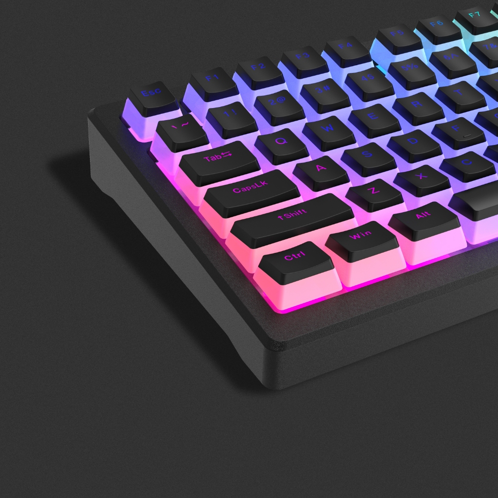XVX Pudding Keycaps Đen / Trắng OEM Profile Tỏa sáng qua PBT Màu trơn tối giản để chơi game & Quà tặ
