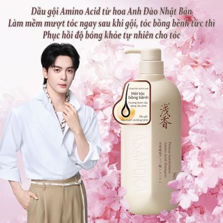 Dầu Gội Tạo Phồng ASAMOKA Amino Acid Nhật Bản Hoa Sakura 500g – Tóc Bồng Bềnh, Làm Sạch Sâu Da Đầu, Hương Hoa Sakura Dịu Nhẹ
