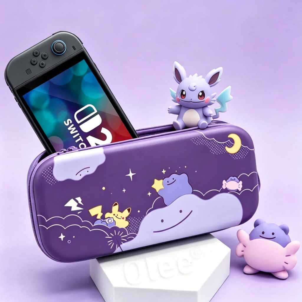 Ốp lưng Carring đáng yêu cho Nintendo Switch 2 (2025), Túi du lịch vỏ cứng di động với 10 khe cắm th
