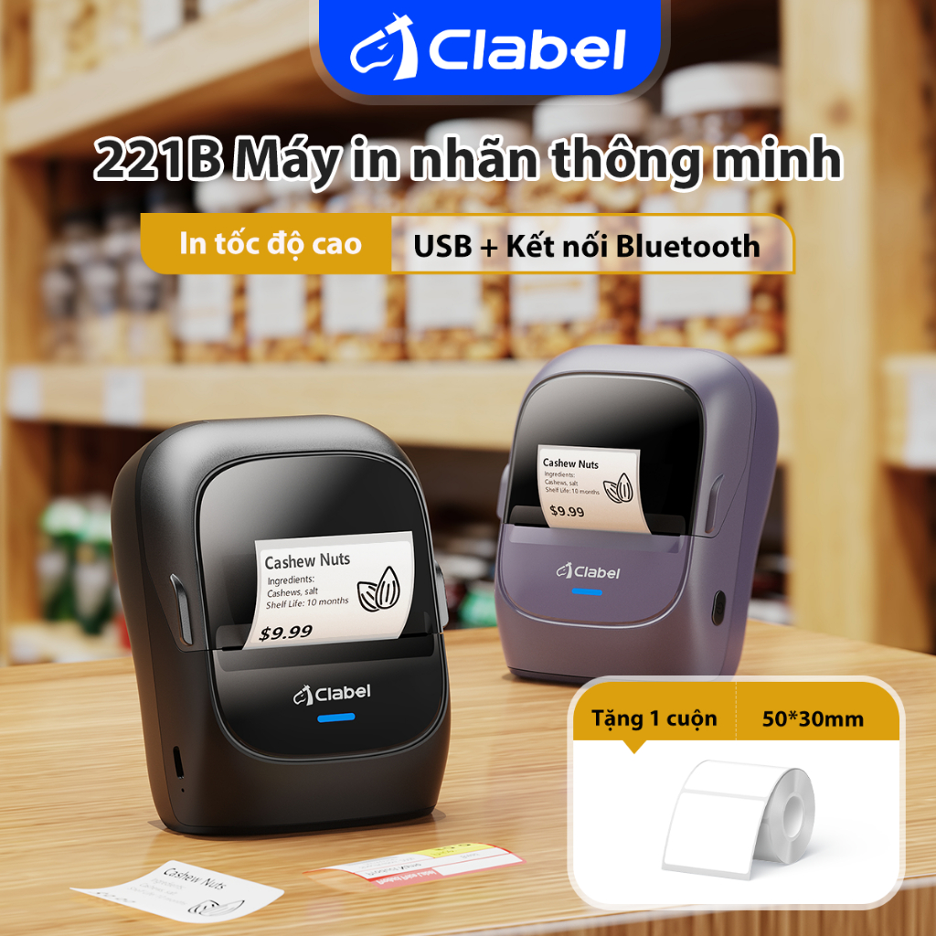 CLABEL 221B Giá Máy In Nhãn Bluetooth Di Động Làm Thích Hợp Cho Nhà Bếp Nhãn Dán
