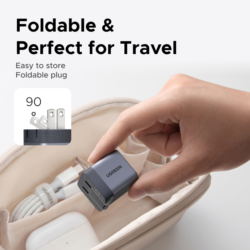Bộ sạc nhanh UGREEN 45W Ultra-Mini Nexode Air GaN Bộ sạc tường USB-C, màu xám nhẹ gọn với cổng USB-C Tương thích cho iPhone 17 16 Pro Max Samsung S26 S25 S24 S23 Ultra | BigBuy360 - bigbuy360.vn