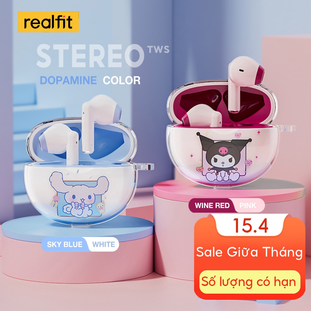 Tai nghe Bluetooth Realfit F2 Âm thanh nổi HIFI Âm trầm tuyệt vời với Mic phát lại dài 6 giờ Cùng phong cách với Lenovo LP40 Pro | BigBuy360 - bigbuy360.vn