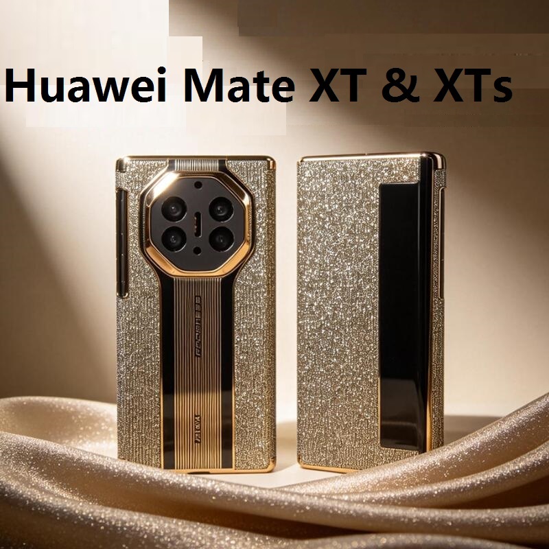 Lấp Lánh Da Sang Trọng Cho Huawei Mate XT XT Ốp Lưng Flip Book Bản Lề Vỏ Bảo Vệ