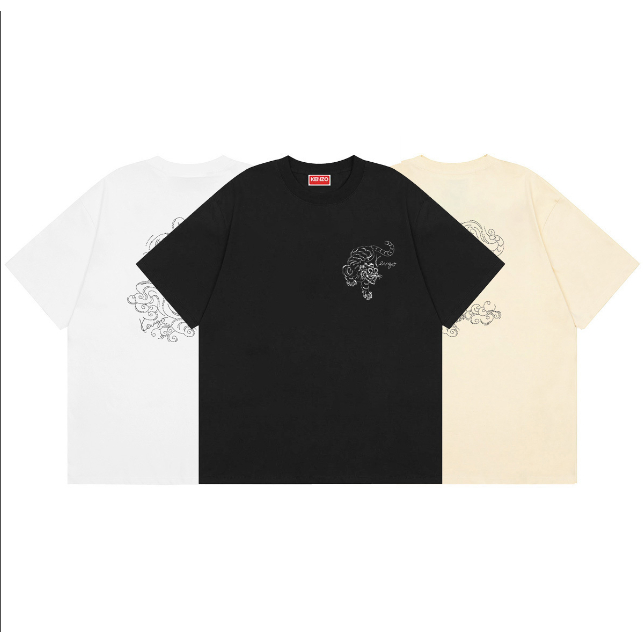 Áo sơ mi ngắn tay cổ tròn unisex cotton nguyên chất KENZO / Kenzo Takada