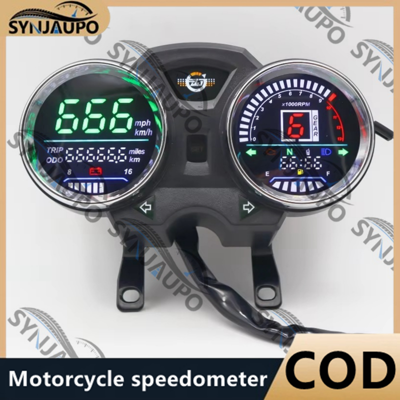 LED Kỹ Thuật Số Xe Máy Tốc Độ RPM Bảng Điều Khiển 1-6Gear Cho GN125 GN150 125cc 150cc