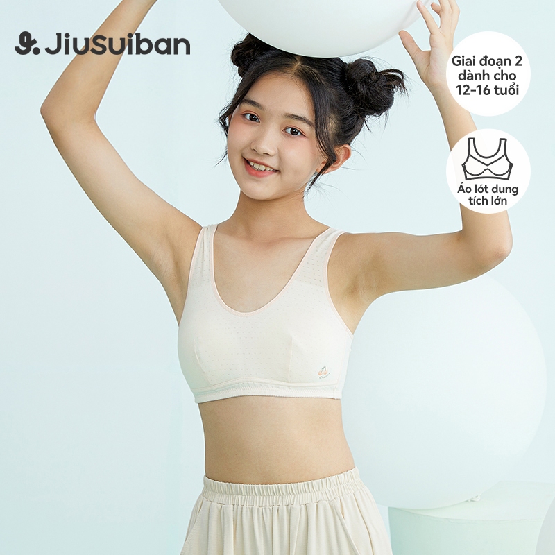 Áo Ngực Bé Gái Tuổi Dậy Thì 12-16 Tuổi JiuSuiban (Giai Đoạn 2) Cúp Lớn Lót 100% Cotton Vải Lưới Thoá