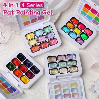 UR SUGAR 9 Màu Aurora Họa Tiết 3D Pat Tranh Gel Bảng Cho Thiết Kế Giảm Móng Tay Gradient Bán Vĩnh Viễn UV LED Cho Móng Tay Salon