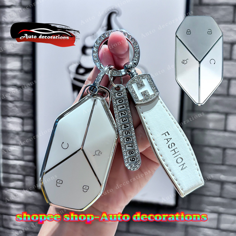 Vỏ chìa khóa Denza B5 BYD AUTO hộp đựng chìa khóa từ xa Denza B5 móc khóa bạc