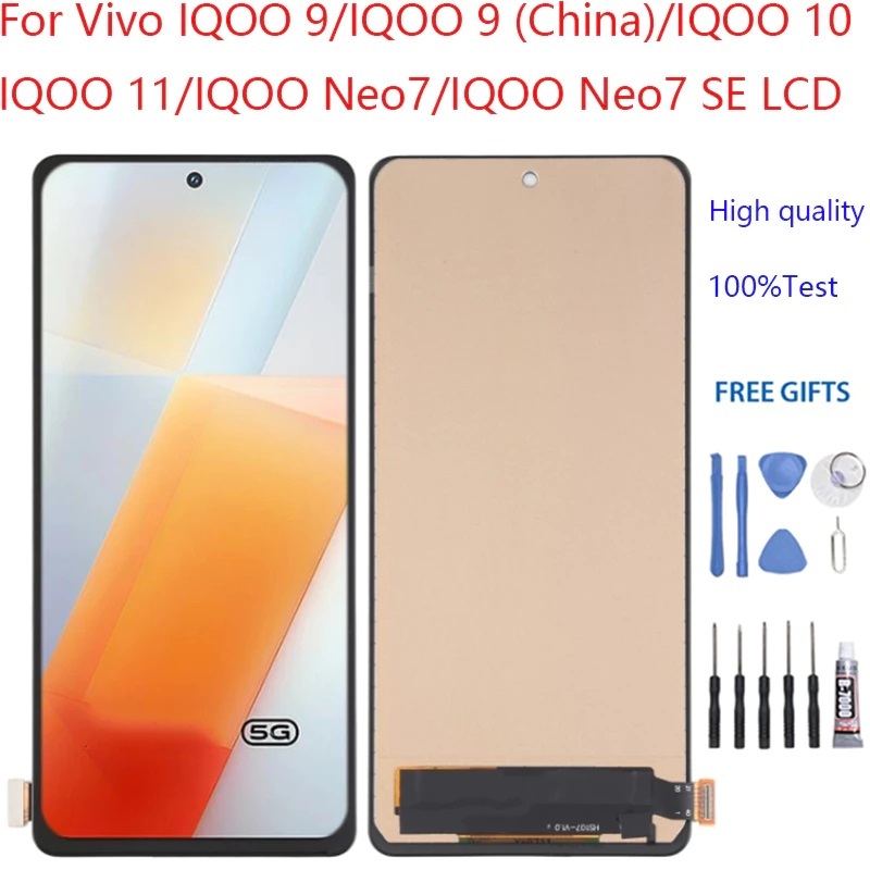 TFT Áp dụng cho Vivo IQOO 9 / IQOO 10 / IQOO 11 / IQOO Neo7 / IQOO Neo7 SE Màn hình LCD thành phần s