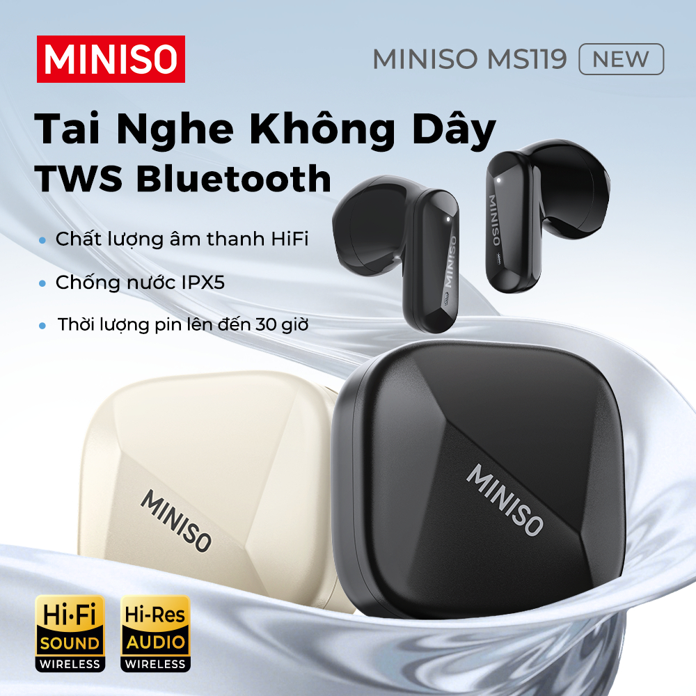 MINISO MS119 Tai nghe Bluetooth không dây HIFI có micrô kép, khử tiếng ồn AI & dịch thông minh | BigBuy360 - bigbuy360.vn