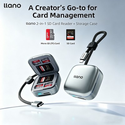 Bộ chuyển đổi đầu đọc thẻ SD & Micro SD llano UHS-II, Giá đỡ đầu đọc thẻ nhớ TF 4.0 với lưu trữ 6 khe, phích cắm & chạy, Đầu đọc thẻ thông minh 2 trong 1 tốc độ cao F17