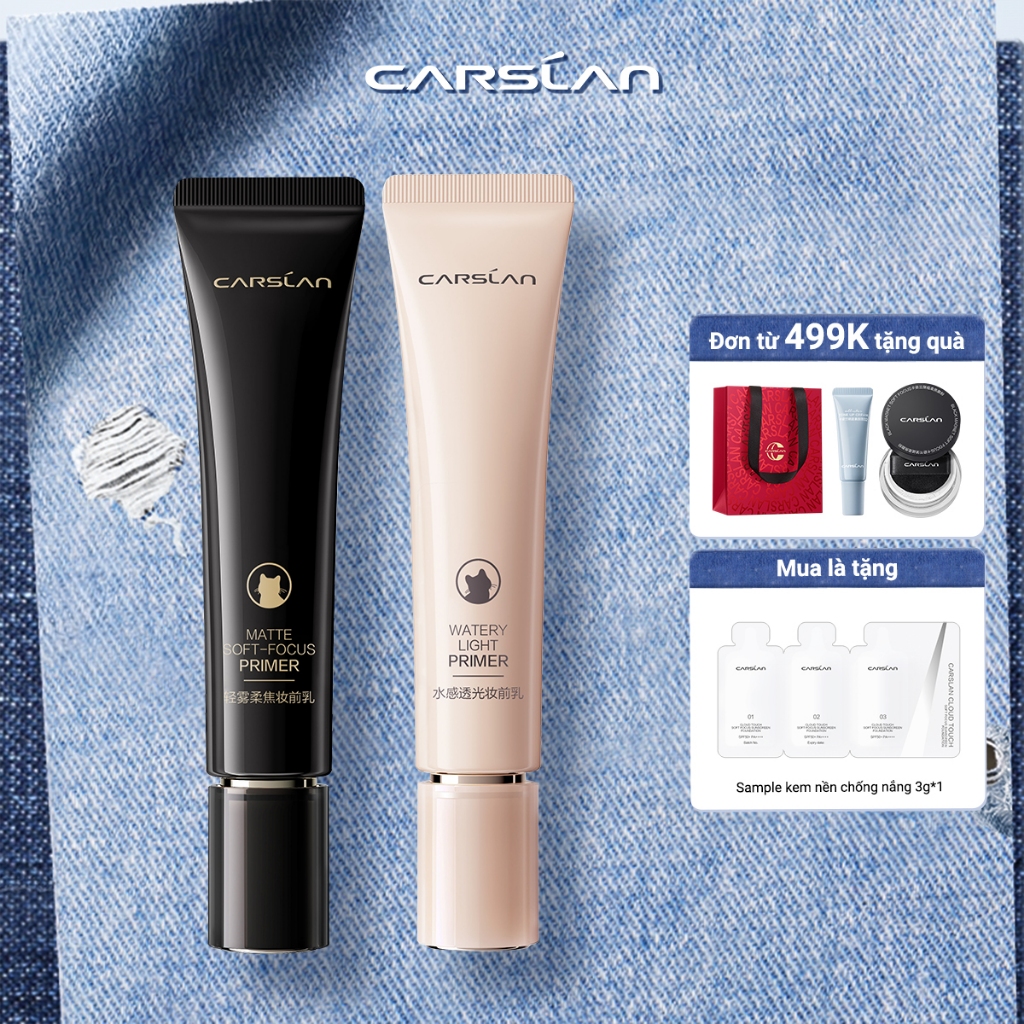 Kem lót trang điểm CARSLAN 24h dưỡng ẩm kiểm soát dầu lâu trôi không bết dính không vón cục 35g