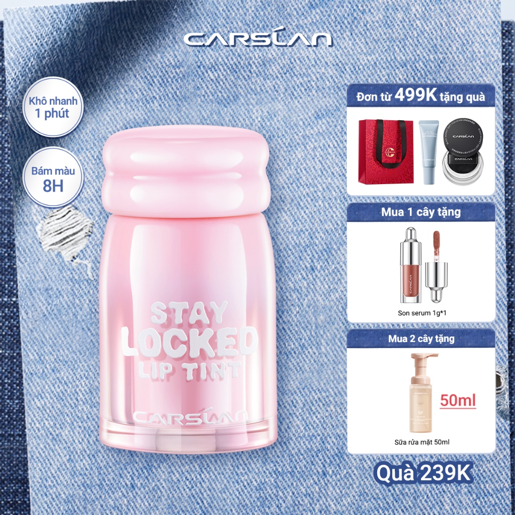 Son tint Stay Locked Carslan 1 phút khô nhanh  bám màu không dính ly 8H  2.8g