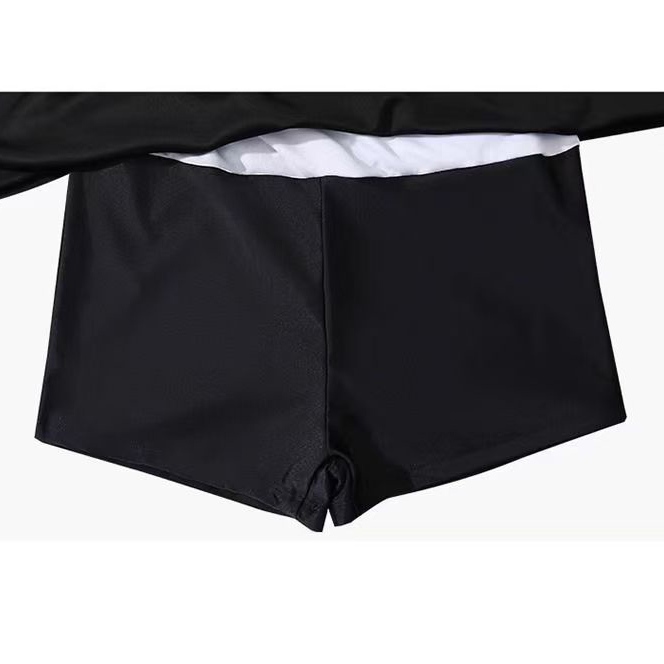 Bộ đồ bơi nữ mới mùa hè, áo tay dài màu đen - hồng - trắng, chống nắng, chống tia UV, khóa kéo phía trước, phù hợp mặc ở bãi biển và hồ bơi. | BigBuy360 - bigbuy360.vn