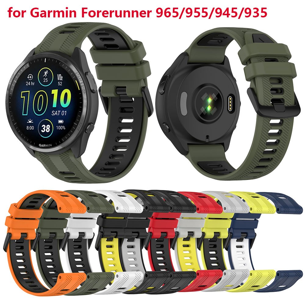 Dây đeo tương thích với Đồng hồ Garmin Forerunner 965 - Dây đeo đồng hồ thay thế silicon mềm cho đồn