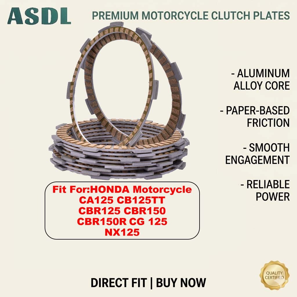 ASDL Dành Cho Xe HONDA CA125 NX125 CA125 CB125 CBR125 CBR150 CG125 Bộ Lót Ly Hợp Bộ Đĩa Ma Sát Phụ K