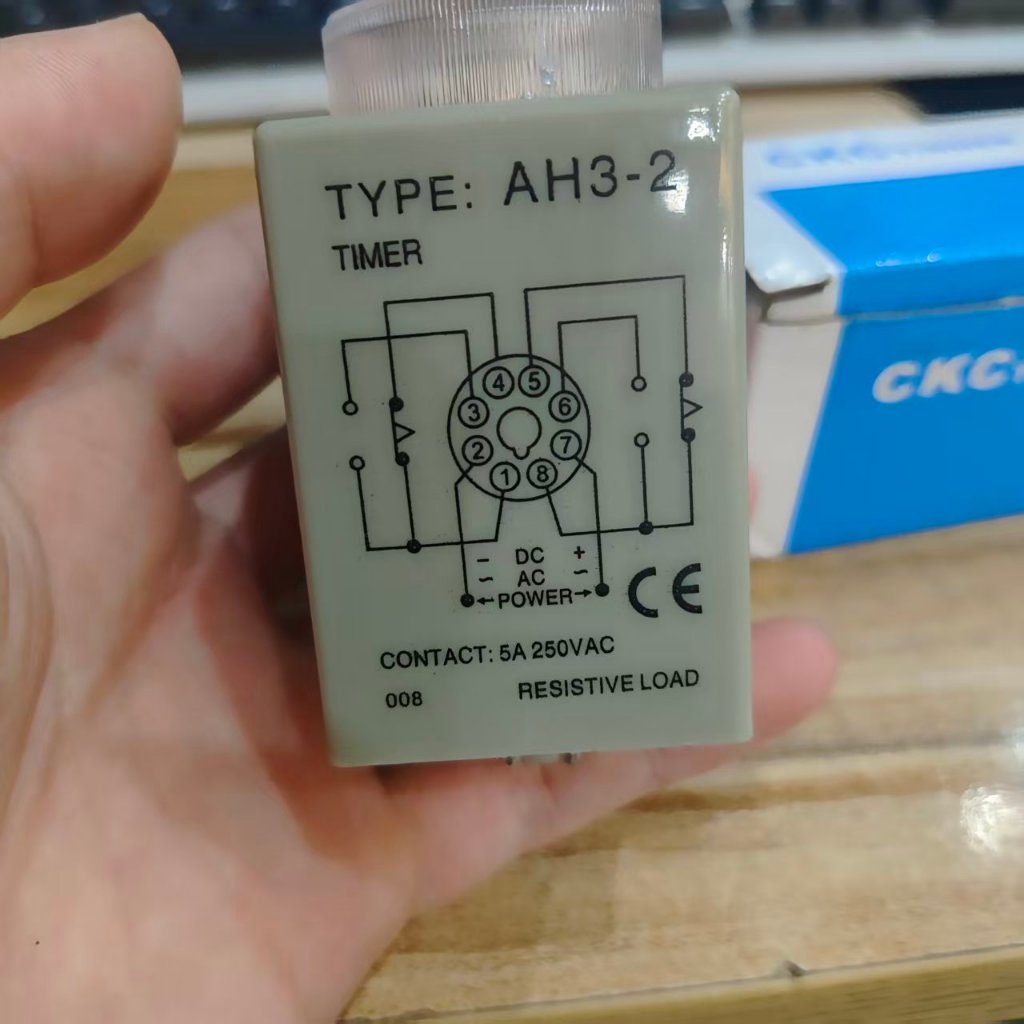 CKC tinner AH3-2 Rơle thời gian 220V Bật nguồn trễ Hẹn giờ tức thì AH3-2 24V Nhỏ 8 chân AH3-2 (Hai b