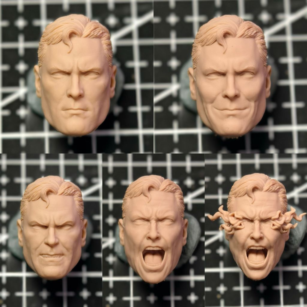 Chưa sơn tỷ lệ 1 / 12 Kingdom Come Superman Head Khắc Model Phù hợp cho 6 inch ML SHF MAFEX ML MEZCO