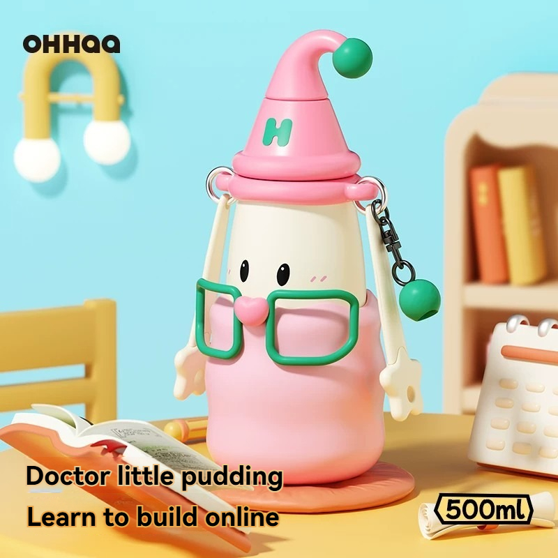 Bình giữ nhiệt ống hút OHHaa, cốc xinh cho học sinh trẻ em, quà tặng sinh nhật