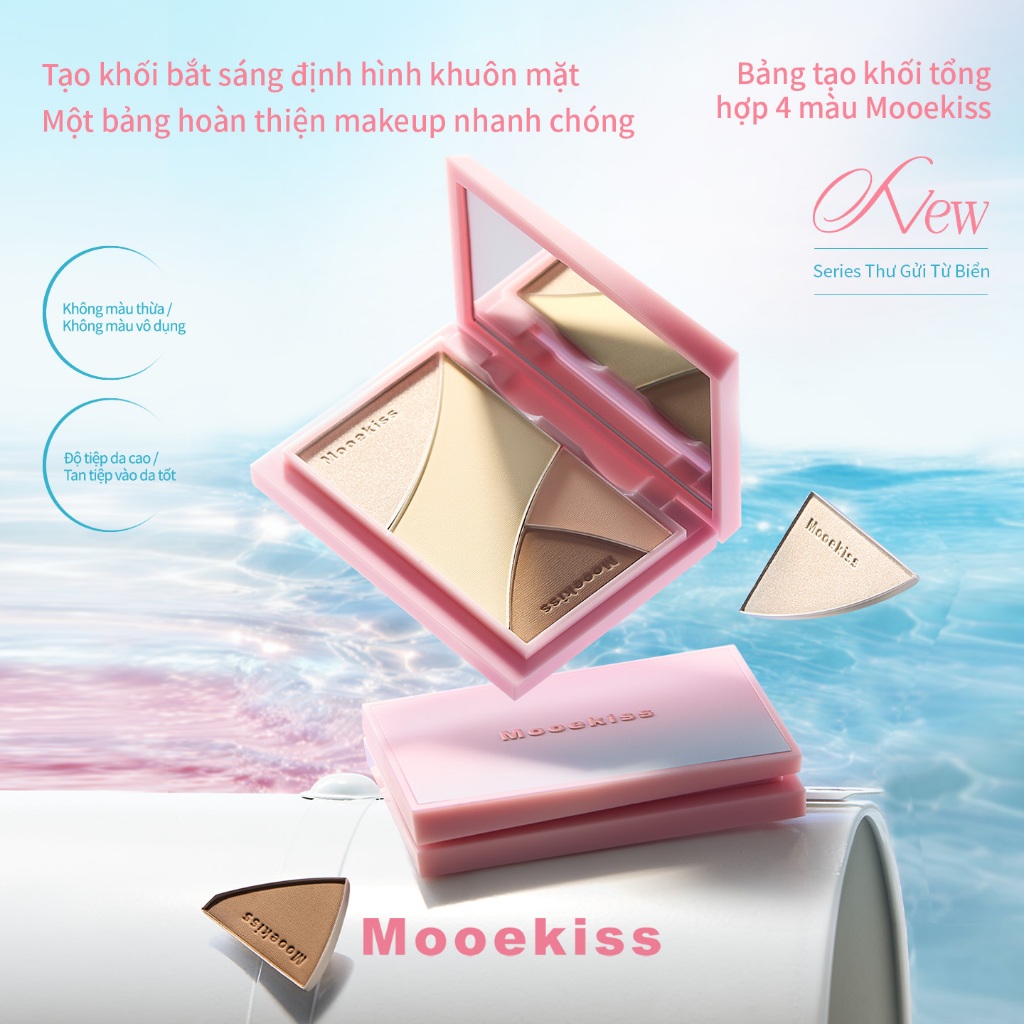 Bảng tạo khối Mooekiss 3 màu phiên bản 9g, tích hợp contour và highlight tiện dụng | BigBuy360 - bigbuy360.vn