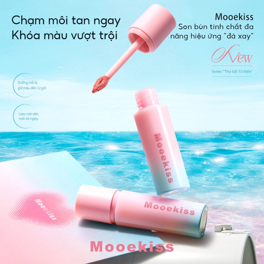 [Live] Son môi Mooekiss Velvet Matte giúp giảm đổi màu môi, thích hợp tông màu da vàng, làm sáng tông màu da, 3g | BigBuy360 - bigbuy360.vn