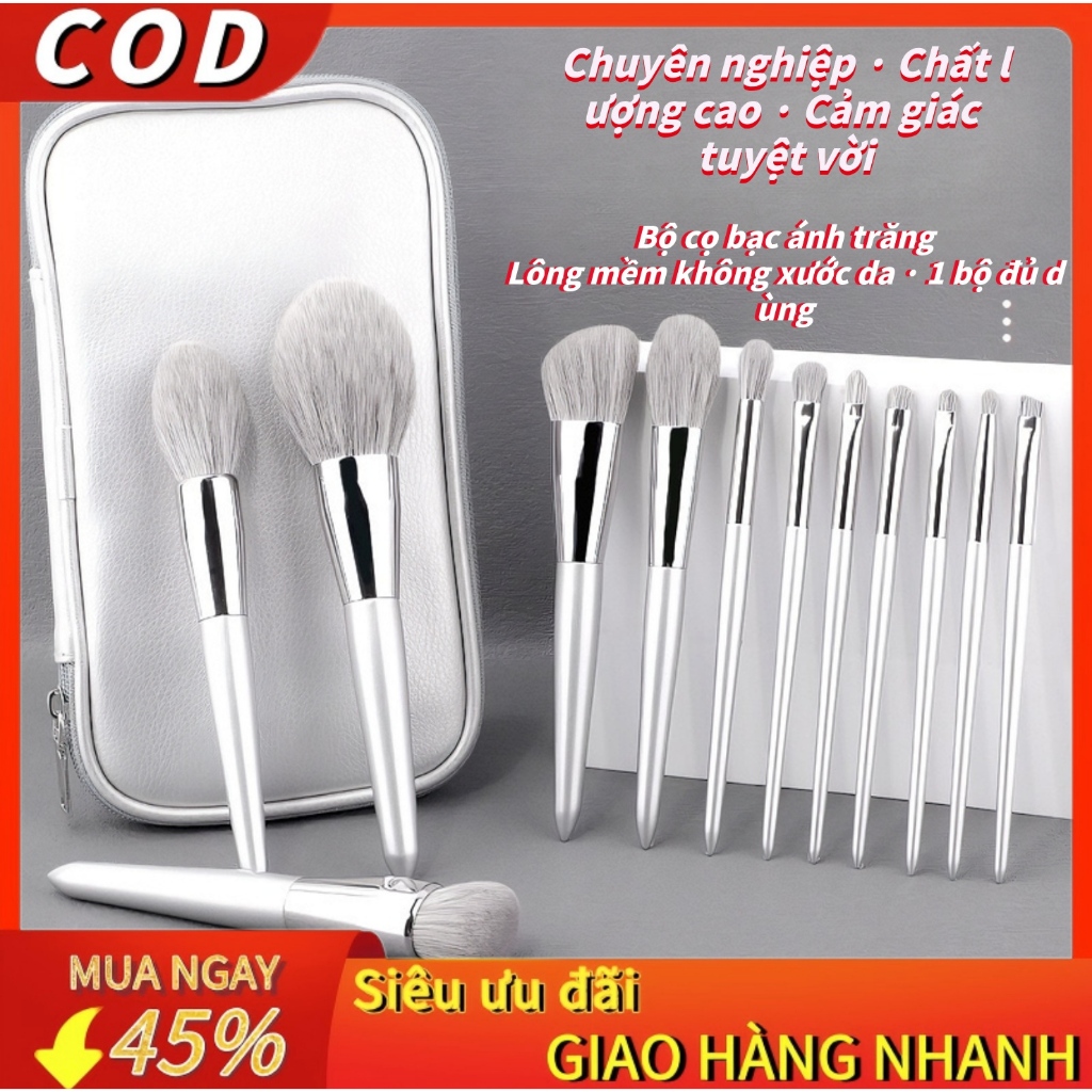 Amy-cọ trang điểm-Set 10-12 cọ trang điểm Amy tán phấn má hồng phấn phủ che khuyết điểm phấn mắt tiệ