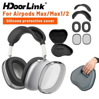 HdoorLink 4in1 Vỏ Silicon Mềm Cho Air Pods Max 2 Vỏ Chống Sốc Chống Trầy Xước Tai Nghe Bảo Vệ Cho Air Pods Max 1 / 2