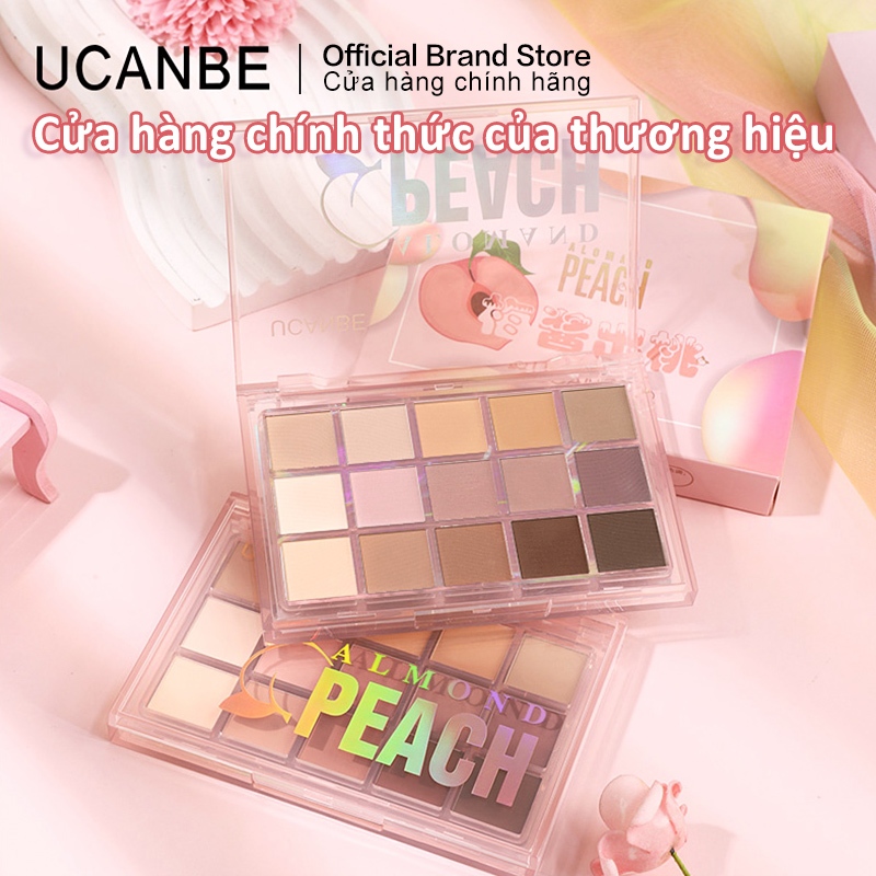 Bảng phấn mắt UCANBE Alomand Peach – 15 màu hồng nâu ấm, matte lì & nhũ – ngày càng cuốn