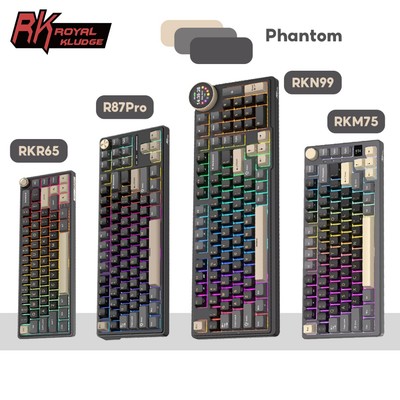 Royal Kludge RK M20 R65 R75 M75 R87Pro R98Pro N99 68HE 75HE R75PRO R108 Phantom Có Núm Bàn Phím Cơ RGB