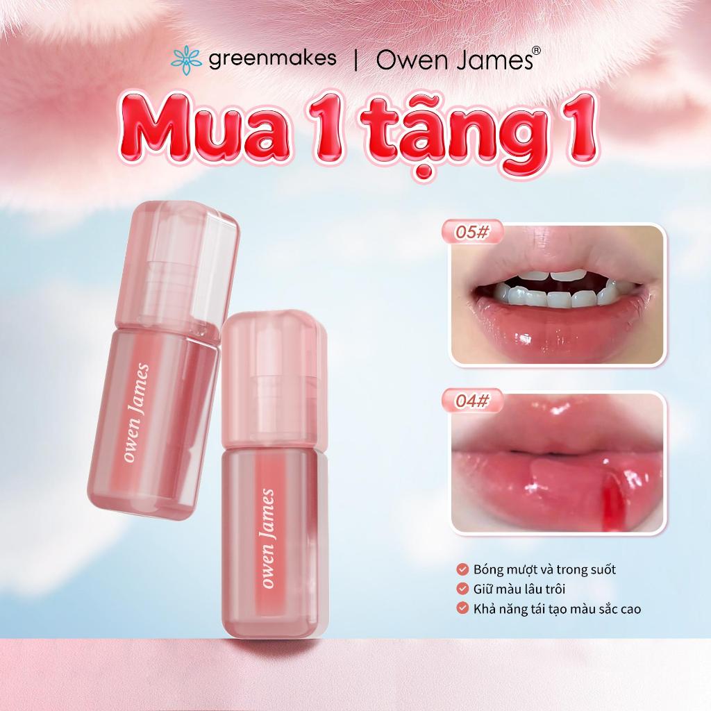 [MUA MỘT BÁNH MỘT] Gương OWEN JAMES Son bóng dưỡng ẩm lâu trôi cho môi Plump Son bóng cho môi trắng 