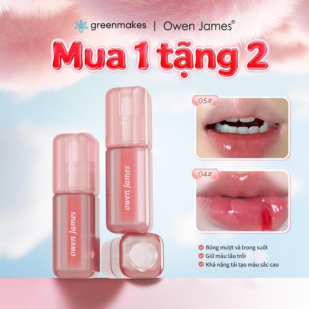 [mua 1 lấy 2] Gương OWEN JAMES Son bóng không thấm nước và dưỡng ẩm lâu trôi Lip Glaze Lip Gloss Lip Care Makeup Beauty