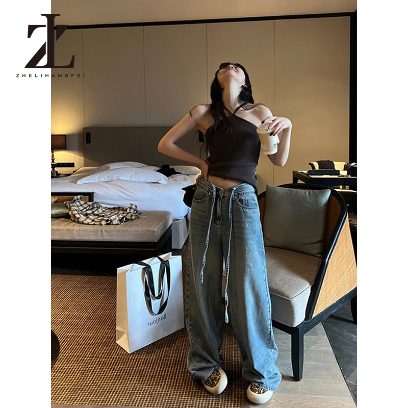 ZHELIHANGFEI Áo yếm dệt kim cổ trắng của Mỹ | BigBuy360 - bigbuy360.vn