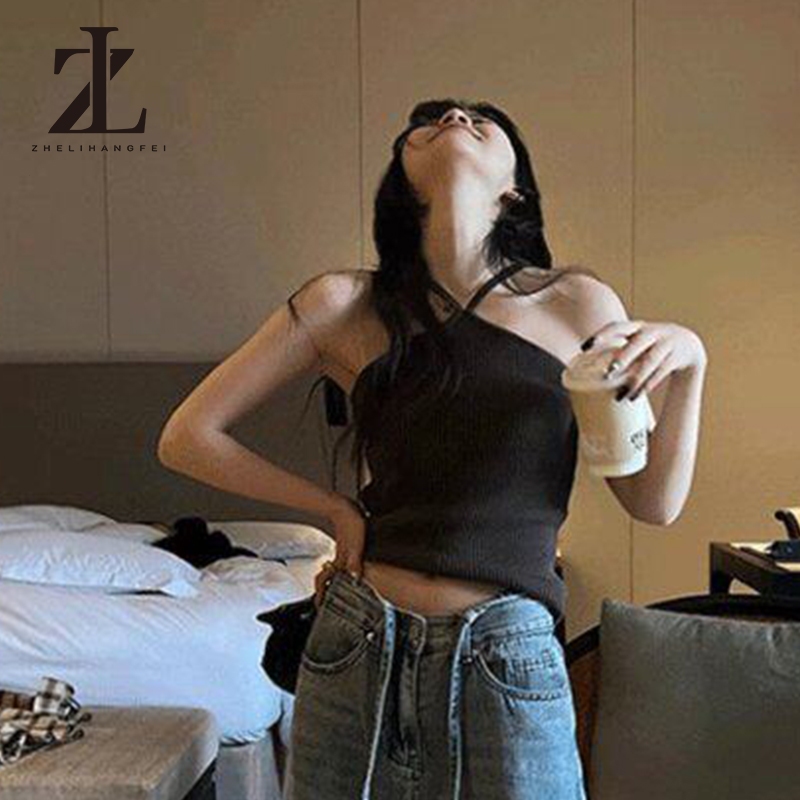 ZHELIHANGFEI Áo yếm dệt kim cổ trắng của Mỹ | BigBuy360 - bigbuy360.vn