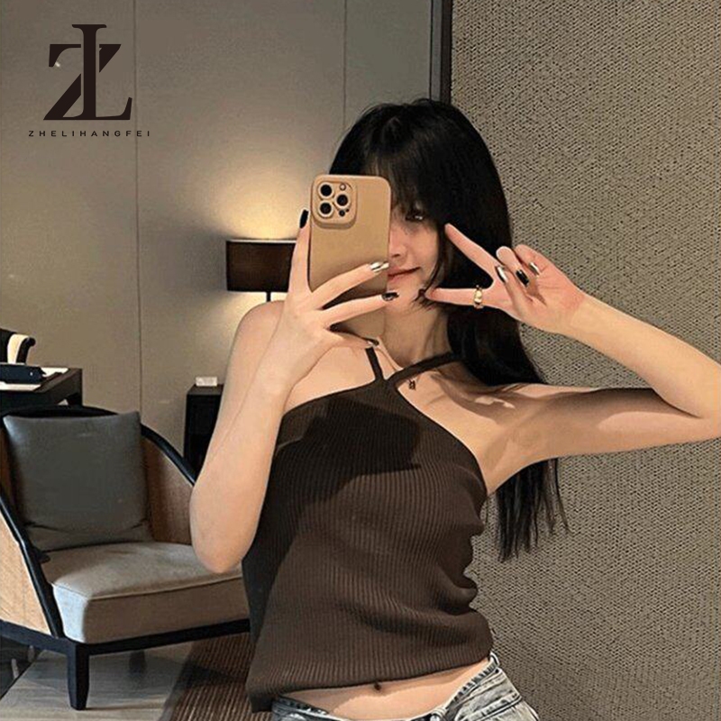 ZHELIHANGFEI Áo yếm dệt kim cổ trắng của Mỹ | BigBuy360 - bigbuy360.vn