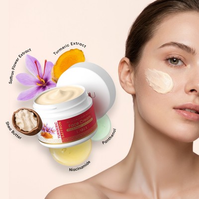 Kem dưỡng da mặt LAIKOU TURMERIC SAFFRON – Với bơ hạt mỡ & Niacinamide – Dưỡng ẩm chắc chắn, rạng rỡ & lâu trôi cho mọi loại da