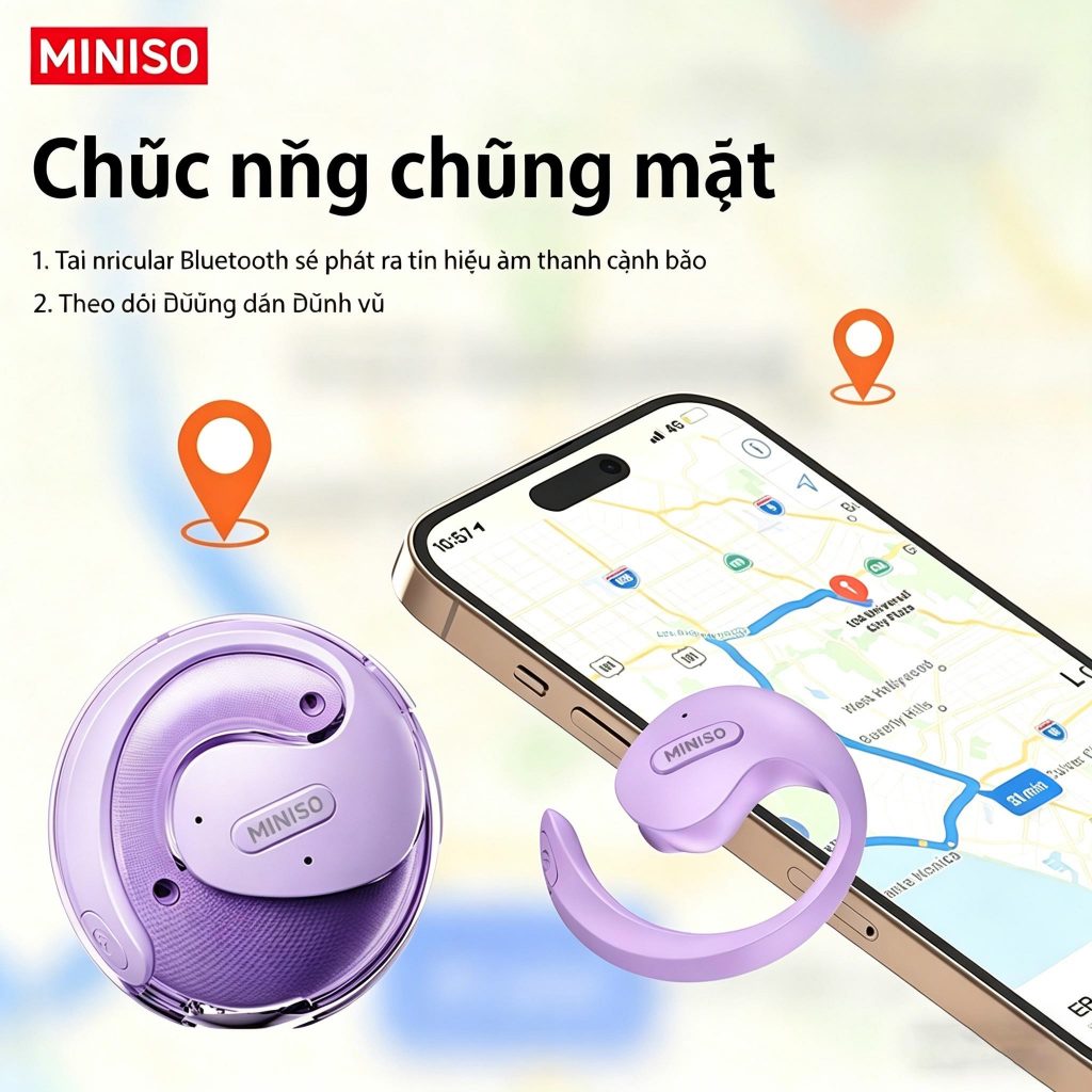 Tai nghe dịch ngôn ngữ AI MINISO X15 Pro – Bluetooth 5.4, 135 ngôn ngữ, Thiết kế tai mở thoải mái | BigBuy360 - bigbuy360.vn