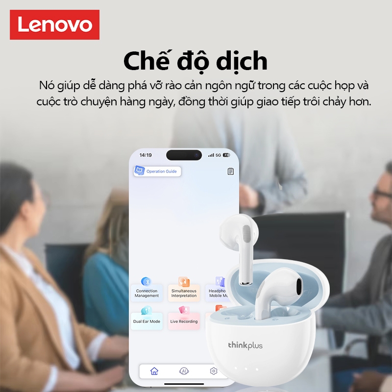 Tai nghe Bluetooth Lenovo LP2 Pro AI Dịch thuật thời gian thực Ghi AI Giảm tiếng ồn thông minh Pin dung lượng lớn Bluetooth 5.4 | BigBuy360 - bigbuy360.vn
