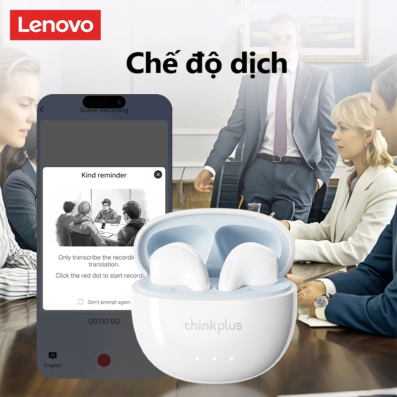 Tai nghe Bluetooth Lenovo LP2 Pro AI Dịch thuật thời gian thực Ghi AI Giảm tiếng ồn thông minh Pin dung lượng lớn Bluetooth 5.4 | BigBuy360 - bigbuy360.vn