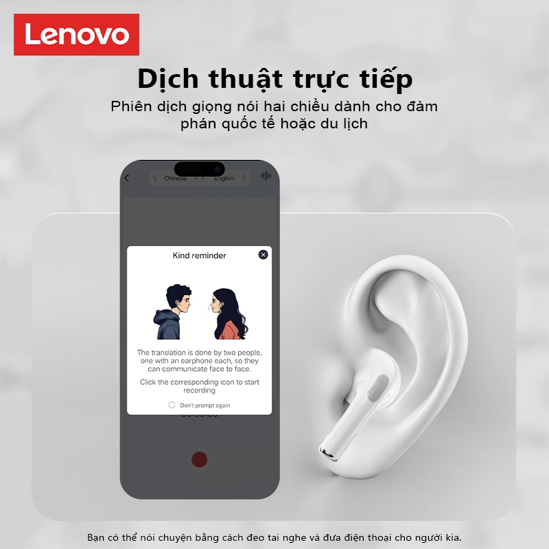 Tai nghe Bluetooth Lenovo LP2 Pro AI Dịch thuật thời gian thực Ghi AI Giảm tiếng ồn thông minh Pin dung lượng lớn Bluetooth 5.4 | BigBuy360 - bigbuy360.vn